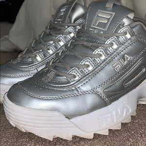 Platinum Silver FILA Sneakers